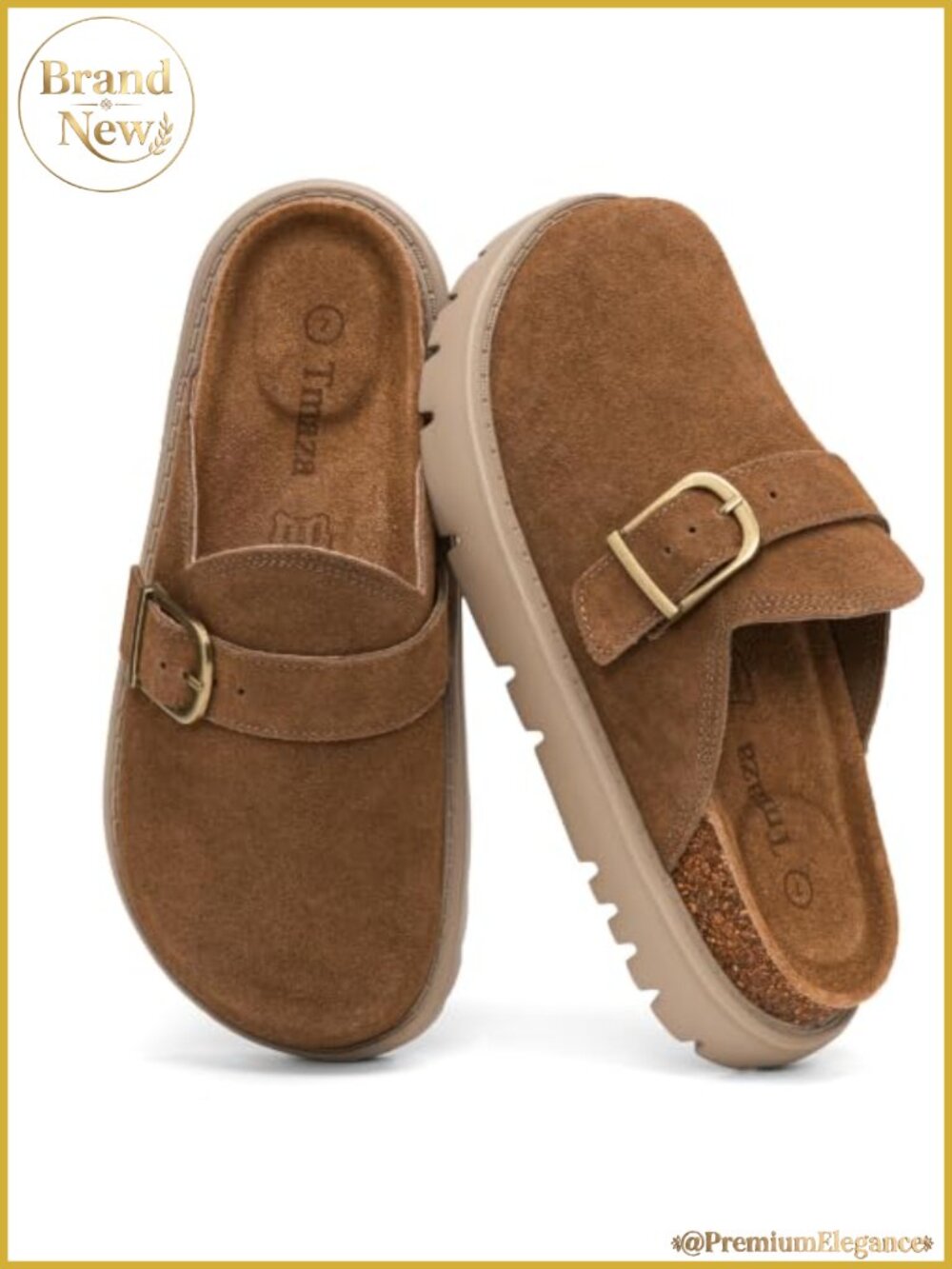 Women Suede Platform Clogs Mules Arch Support Closed Toe Walking